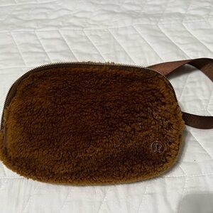 Lululemon Brown Fleece Crossbody Bag